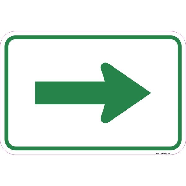 Amistad 12 x 18 in. Aluminum Sign - Arrow, Green & White AM2071834